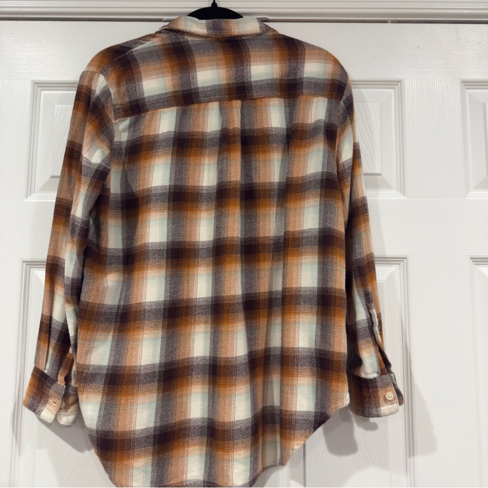 Madewell Flannel Oversized Ex-Boyfriend Button Down Shirt in Bickett Plaid Sz S - Picture 10 of 15